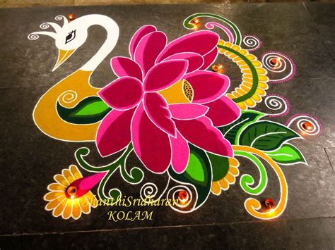 #lotus#pink#swan | Free hand rangoli design, Rangoli designs flower ...