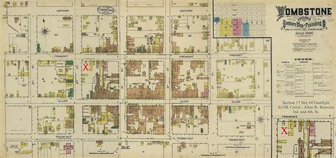 Shootout at the OK corral in tombstone 1881 Hey historical map and ...