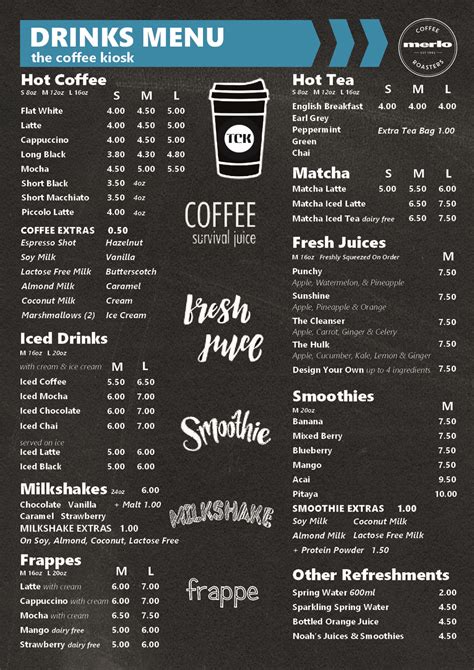 Menu | The Coffee Kiosk