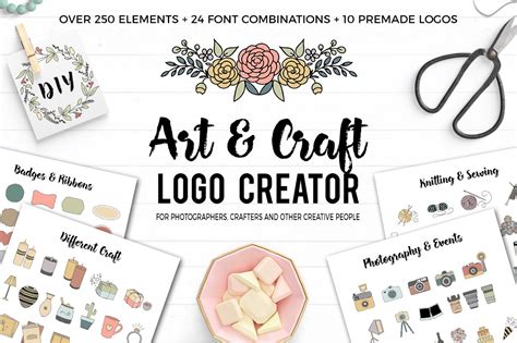 Art and Craft Logo Creator | Branding & Logo Templates ~ Creative Market