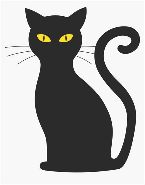 Black Cat Kitten Halloween Image - Black Cat Silhouette, HD Png ...