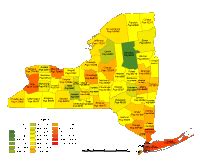 Editable New York County Populations Map - Illustrator / PDF | Digital ...