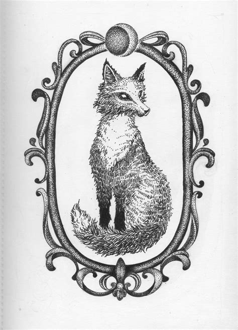 Creepy fox in a frame | Tattoo sketches, Framed tattoo, Bow tattoo designs