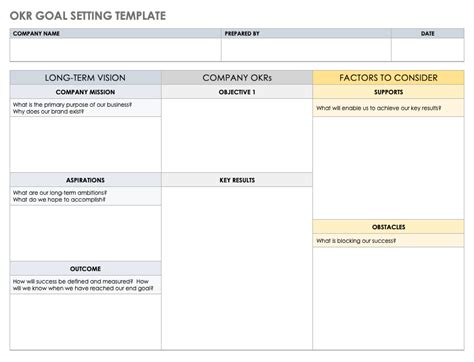 Free Okr Template