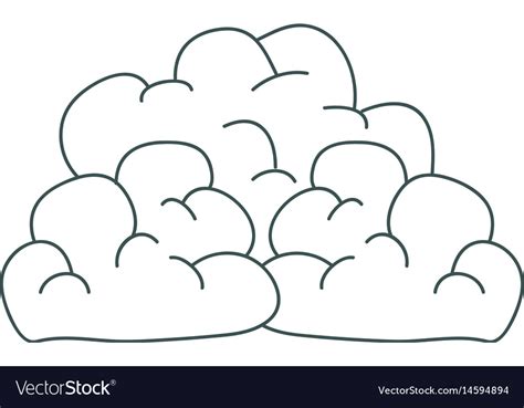 Gray hand drawing silhouette of cumulus clouds Vector Image