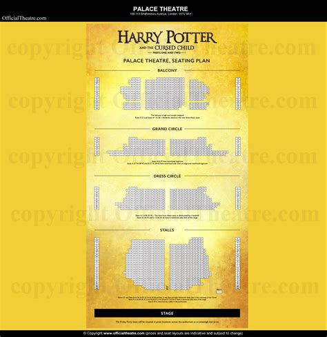 Palace Theatre London seat map and prices for Harry Potter and the ...