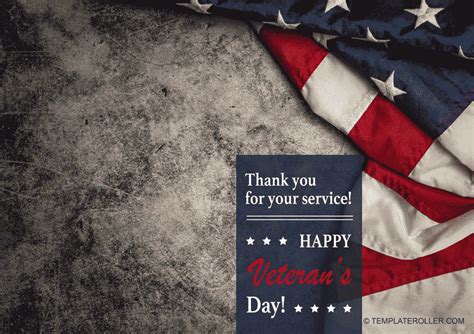 Veterans Day Card Template - Flag Download Printable PDF | Templateroller