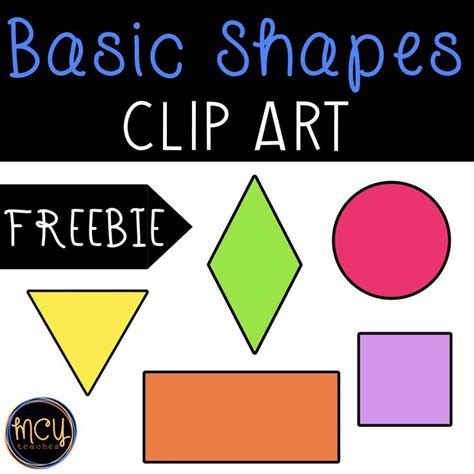 Basic Shapes Clip Art FREEBIE Set 1 | Clip art freebies, Basic shapes ...