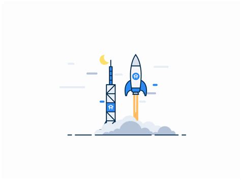 an illustration of a rocket launching into the sky