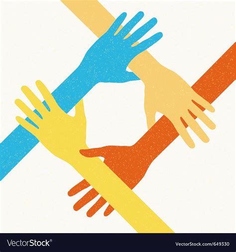 Hands teamwork connecting concept Royalty Free Vector Image