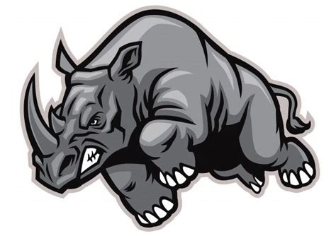 Charging rhino mascot | Premium Vector #Freepik #vector #school #sport ...