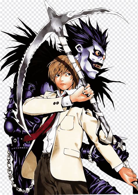 Light Yagami Ryuk Near Rem, death lights, manga, chibi, fictional ...