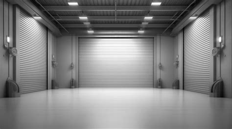 3d Rendering Of An Opened Roller Door In A Garage Background, Garage ...