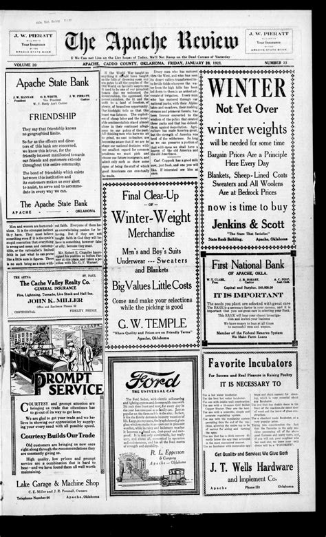 The Apache Review (Apache, Okla.), Vol. 20, No. 23, Ed. 1 Friday ...