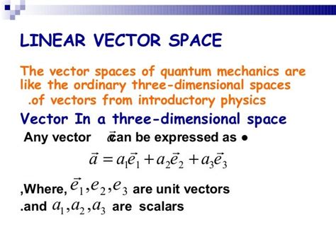 Linear vector space