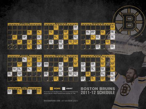 Boston Bruins Schedule Printable