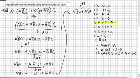 Logic Simplification Examples Using Boolean Rules - YouTube