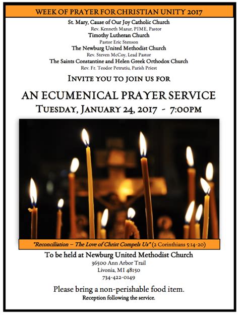 Ecumenical Prayer Service – St. Mary, Cause of Our Joy Catholic Church