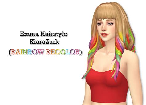 Emma Hairstyle (RAINBOW RECOLOR) | The sims 4 packs, Sims 4, Sims