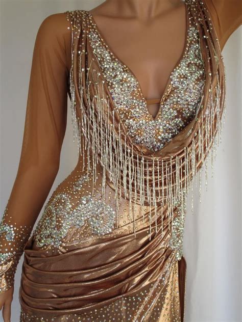 Rose Gold Latin Ballroom Dance Dress in 2020 | Dance dresses, Ballroom ...