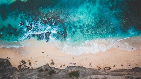 Download wallpaper 1920x1080 exotic beach, blue-green sea, aerial view ...