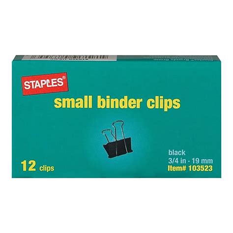 Staples Binder Clips, Small, Black, 12/Pack (15350) | Staples