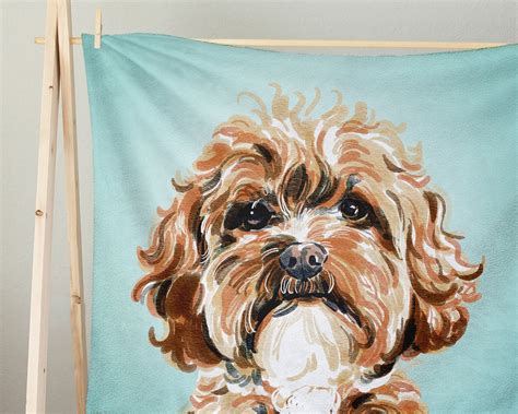 Custom Pet Portrait Blanket, Custom Dog Blanket, Pet Blanket, Mother ...