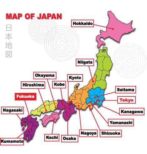 Map of Japan with some of its major cities | Japan map, Map, Japan