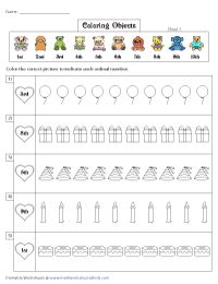 Ordinal Numbers Worksheets