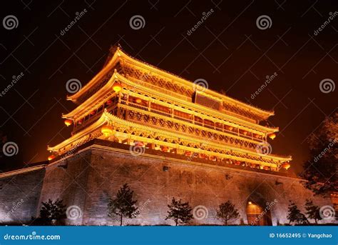 Drum Tower in Xi an of China Stock Image - Image of asia, antiquity ...