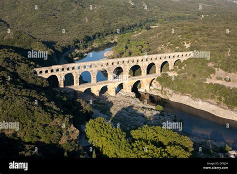 ROMAN AQUEDUCT BRIDGE (aerial view). On the UNESCO world heritage Stock Photo: 61062768 - Alamy