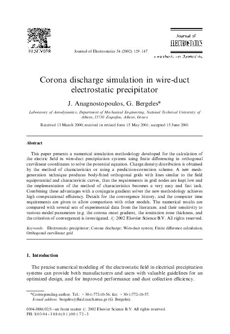 (PDF) Corona discharge simulation in wire-duct electrostatic ...