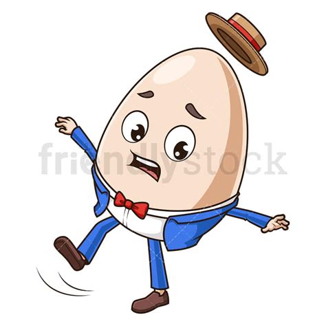 Humpty Dumpty Tripping Cartoon Clipart Vector - FriendlyStock