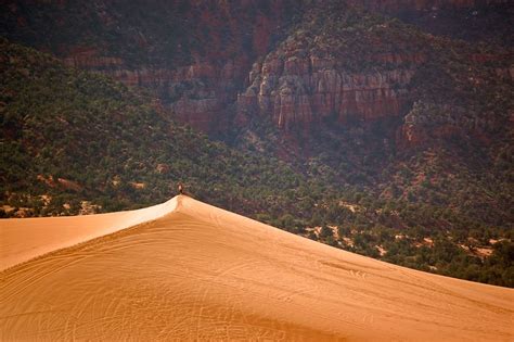 Hiking in an empty Coral Pink Sand Dunes State Park. This hiker was at ...