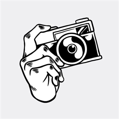 Analog Camera Outline Sticker Overlay Vector Template - Free Download ...