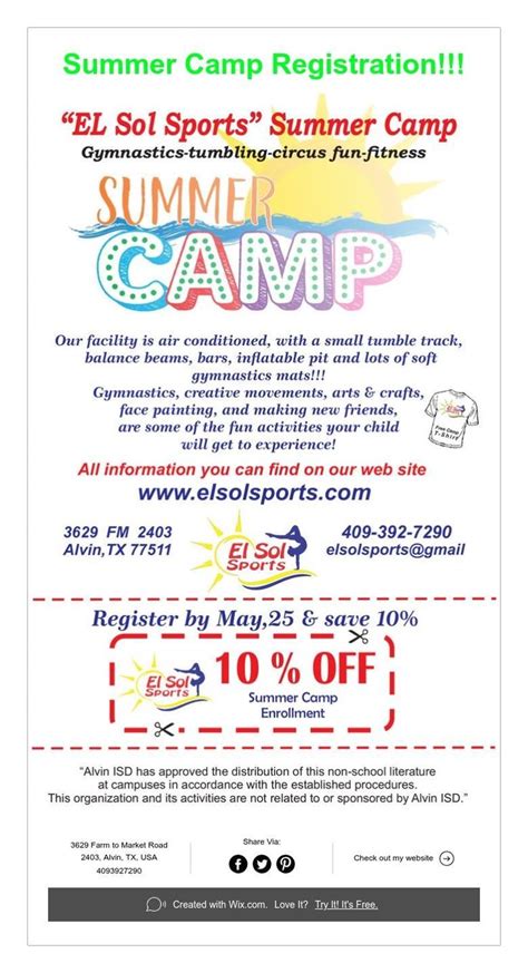 Summer Camp Registration!!! | Sports summer camp, Summer camp, Fun workouts