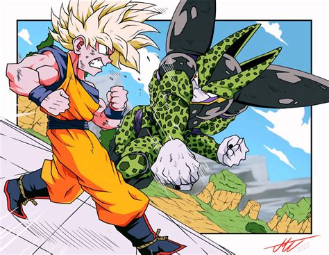 Goku vs Cell by Dontmindme1999 on DeviantArt