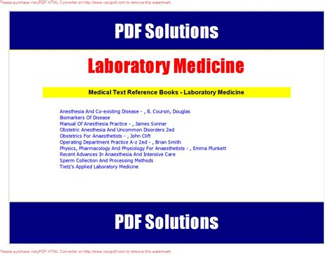 Medical Text Reference Books - Laboratory Medicine by Crispin Thomas ...