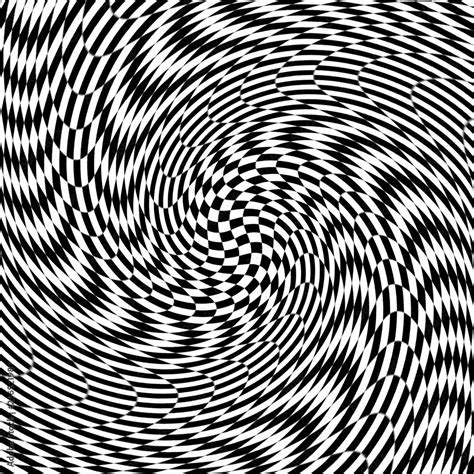 Hypnotic optical illusion in black and white color. Vision 3D geometric ...