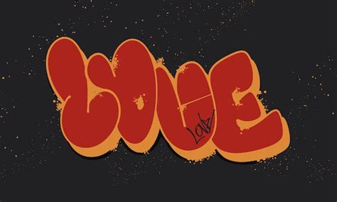 Premium Vector | Love Graffiti Bubble style hand drawn lettering