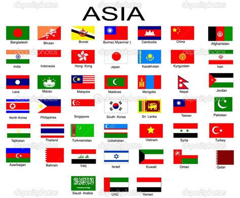 List of all flags of Asian countries | World flags with names, All ...