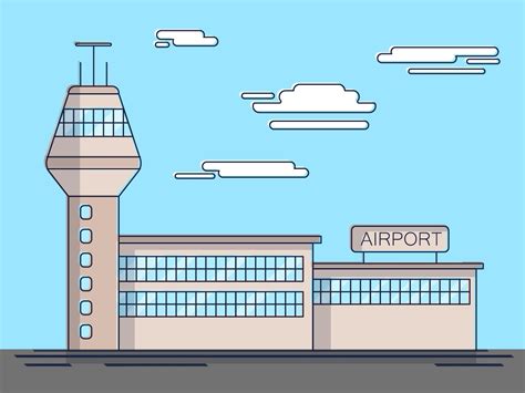 Airport Simple Illustration Vector Download