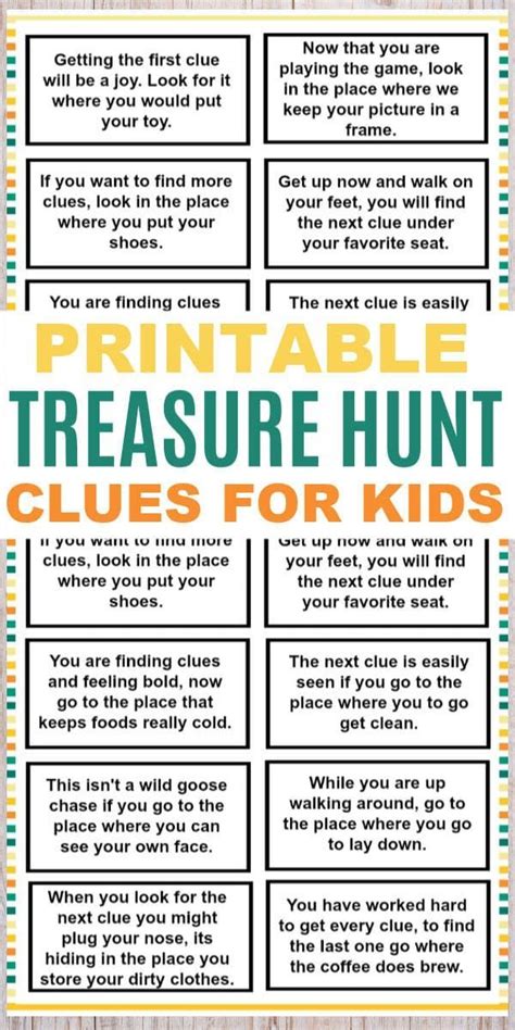 These printable treasure hunt clues for kids are a fun and easy kids ...