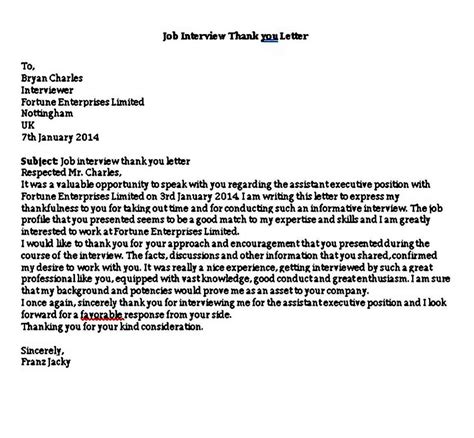 6 Sample Job Interview Thank You Letter Template | Mous Syusa