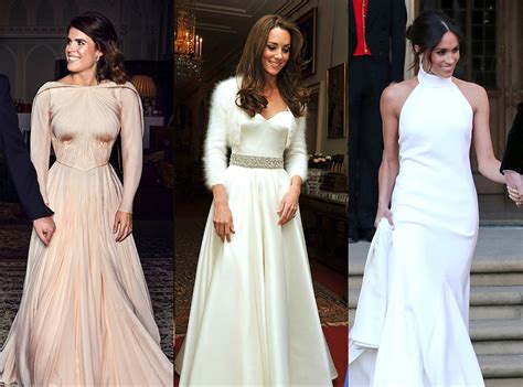 Comparing Eugenie, Meghan and Kate's Wedding Evening Dresses | E! News