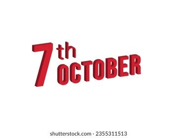 7th October Daily Calendar Time Date Stock Vector (Royalty Free ...