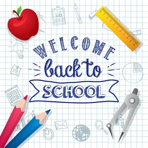 Welcome back to school poster design template | Premium Vector