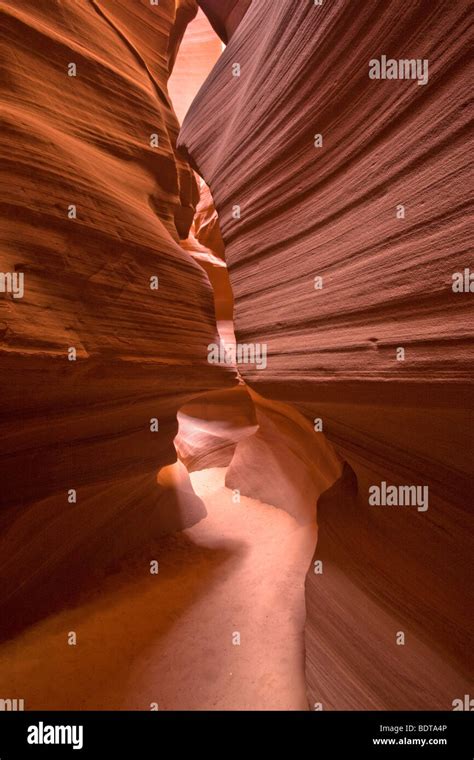 Slot canyon carved by flash floods, Upper Antelope Canyon, Page ...