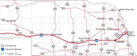 Interstate 80 Nebraska Map – Map Vector