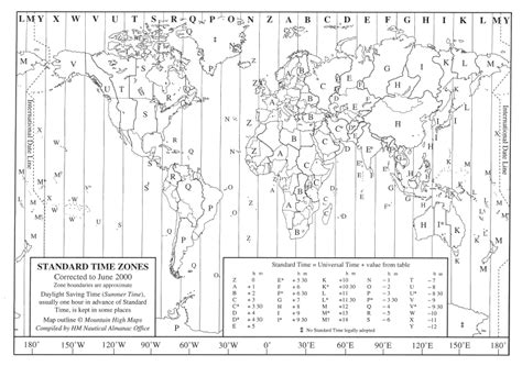 Printable World Time Zone Map – Map Vector